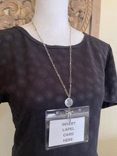 Load image into Gallery viewer, Silver tone Best Life Ever Lanyard style necklace with rhinestone paper clip chain and bow charm