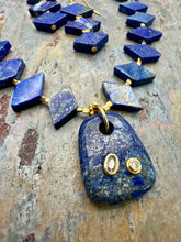 Load image into Gallery viewer, Lapis Lazuli Pendant Necklace and Earring Jewelry Set