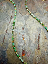 Load image into Gallery viewer, Petite Chrysoprase Beaded Necklace with Green Aventurine Pendant