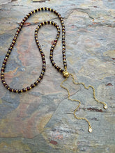 Load image into Gallery viewer, Cubed Garnet Convertible Bracelet/Necklace with sliding clasp