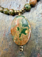 Load image into Gallery viewer, Rhyolite Jasper Pendant Necklace with Matching Earrings