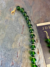 Load image into Gallery viewer, Dark Green Glass Beaded Necklace and Earring Set
