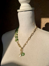 Load image into Gallery viewer, Green Kyanite and Ancient Roman Glass Interchangeable Necklace Set with Aventurine and FWP Pendants