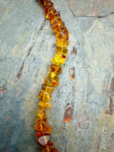 Load image into Gallery viewer, Ombre Amber Statement Necklace with Quartz Pendant