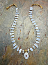 Load image into Gallery viewer, Blue Lace Agate Bib Style Pendant Necklace