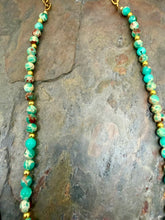 Load image into Gallery viewer, Bright Aqua Imperial Jasper Stone Pendant Necklace Set