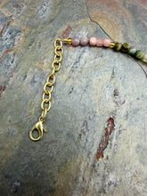 Load image into Gallery viewer, Multi Tourmaline Stone Beaded Necklace with Petite Aventurine Pendant