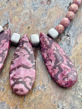 Load image into Gallery viewer, Purple Lotus Jasper jewelry set with Czech glass beads