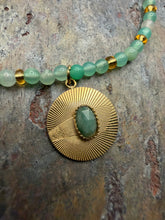 Load image into Gallery viewer, Petite Chrysoprase Beaded Necklace with Green Aventurine Pendant