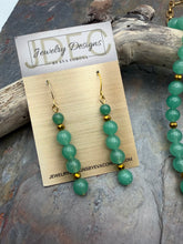 Load image into Gallery viewer, Green Aventurine Stone Jewelry Set with Druzy Geode Pendant