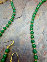 Load image into Gallery viewer, Green Aventurine Pendant Necklace and Earring Jewelry Set