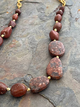 Load image into Gallery viewer, Red Jasper Asymmetrical stone necklace