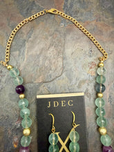Load image into Gallery viewer, AAA Faceted Fluorite Stone Beaded Necklace with Earrings
