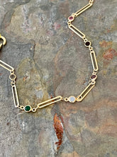 Load image into Gallery viewer, Gold tone Best Life Ever Lanyard style necklace with rhinestone paper clip chain and bow charm