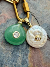 Load image into Gallery viewer, Green Kyanite and Ancient Roman Glass Interchangeable Necklace Set with Aventurine and FWP Pendants