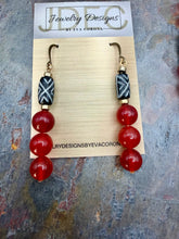 Load image into Gallery viewer, Red Quartz Stone Beaded Jewelry Set with Bone Beads