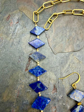 Load image into Gallery viewer, Lapis Lazuli Pendant Necklace and Earring Jewelry Set
