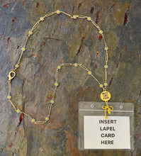 Load image into Gallery viewer, Gold tone Best Life Ever Lanyard style necklace with daisy paper clip chain and bow charm