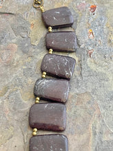 Load image into Gallery viewer, Trapezoid shaped Jasper beaded bib necklace