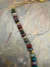 Load image into Gallery viewer, Ocean Jasper Carabiner Necklace with Carnelian and Quartz Interchangeable Pendants