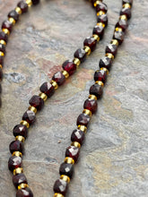 Load image into Gallery viewer, Cubed Garnet Convertible Bracelet/Necklace with sliding clasp