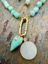 Load image into Gallery viewer, Multi Pendant Necklace and Earring Jewelry Set featuring Cubed Amazonite Beads