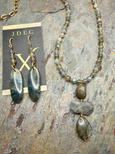 Load image into Gallery viewer, Labradorite Stone Jewelry Set with Handmade Pendant