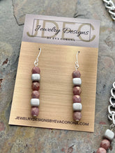 Load image into Gallery viewer, Purple Lotus Jasper jewelry set with Czech glass beads