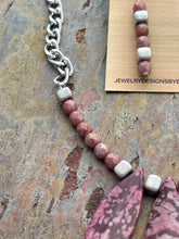Load image into Gallery viewer, Purple Lotus Jasper jewelry set with Czech glass beads