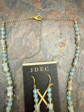Load image into Gallery viewer, Aqua Quartz Stone Beaded Necklace and Earring Set
