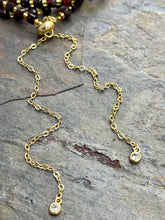 Load image into Gallery viewer, Cubed Garnet Convertible Bracelet/Necklace with sliding clasp