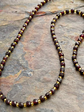 Load image into Gallery viewer, Cubed Garnet Convertible Bracelet/Necklace with sliding clasp