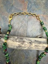Load image into Gallery viewer, Ruby Zoisite Stone Beaded Necklace with Freshwater Pearl Focal