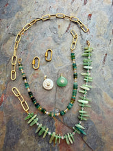 Load image into Gallery viewer, Green Kyanite and Ancient Roman Glass Interchangeable Necklace Set with Aventurine and FWP Pendants
