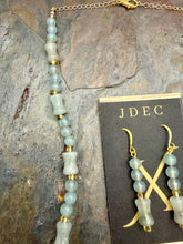 Load image into Gallery viewer, Aqua Quartz Stone Beaded Necklace and Earring Set