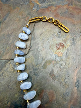 Load image into Gallery viewer, Blue Lace Agate Bib Style Pendant Necklace