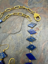 Load image into Gallery viewer, Lapis Lazuli Pendant Necklace and Earring Jewelry Set