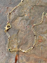 Load image into Gallery viewer, Gold tone Best Life Ever Lanyard style necklace with rhinestone paper clip chain and bow charm