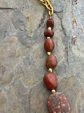 Load image into Gallery viewer, Red Jasper Asymmetrical stone necklace