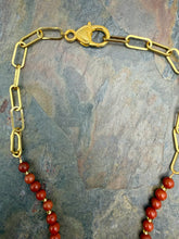 Load image into Gallery viewer, Carnelian Pendant Necklace and Earring Jewelry Set with Red Jasper beads