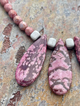 Load image into Gallery viewer, Purple Lotus Jasper jewelry set with Czech glass beads