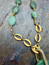 Load image into Gallery viewer, Green Aventurine Carabiner Necklace