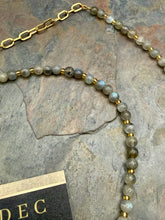 Load image into Gallery viewer, Labradorite Stone Jewelry Set with Handmade Pendant