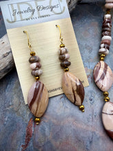 Load image into Gallery viewer, Brown Zebra Jasper Asymmetrical Jewelry Set