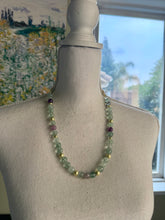 Load image into Gallery viewer, AAA Faceted Fluorite Stone Beaded Necklace with Earrings