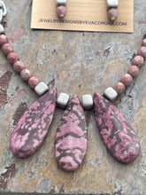 Load image into Gallery viewer, Purple Lotus Jasper jewelry set with Czech glass beads