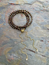 Load image into Gallery viewer, Cubed Garnet Convertible Bracelet/Necklace with sliding clasp