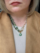 Load image into Gallery viewer, Green Kyanite and Ancient Roman Glass Interchangeable Necklace Set with Aventurine and FWP Pendants