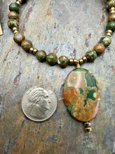 Load image into Gallery viewer, Rhyolite Jasper Pendant Necklace with Matching Earrings