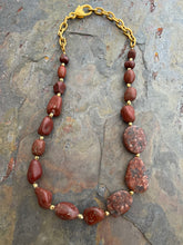 Load image into Gallery viewer, Red Jasper Asymmetrical stone necklace